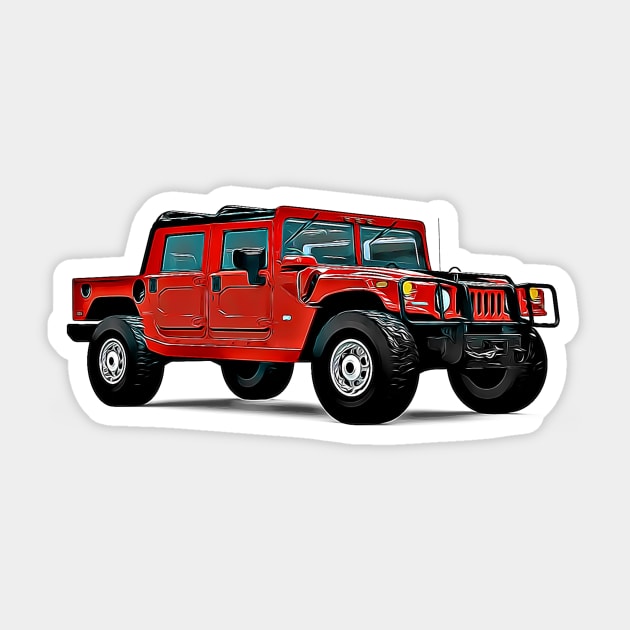 Hummer Cartoon Sticker by Auto-Prints